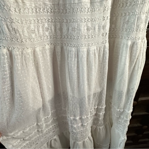 Free People Sz Small Earth Angel Maxi Dress Ivory Boho - Picture 9 of 11